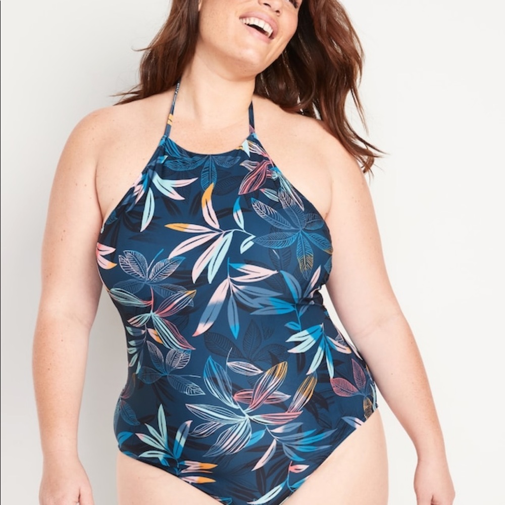 Old Navy Swimsuit Bathing Suit brand new with tags XL One Piece “Blue Botanical”